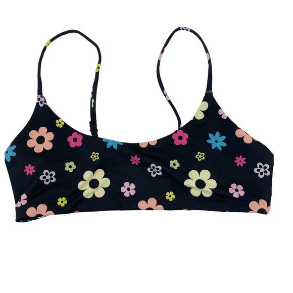 Beach Riot Lou Bikini Top Floral Printed Size Medium Flower Power Print PLL - Picture 5 of 9